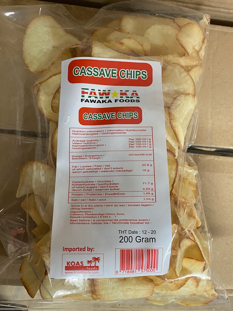 Fawaka Cassave Chips 200gr Snacks Surinaamse Toko
